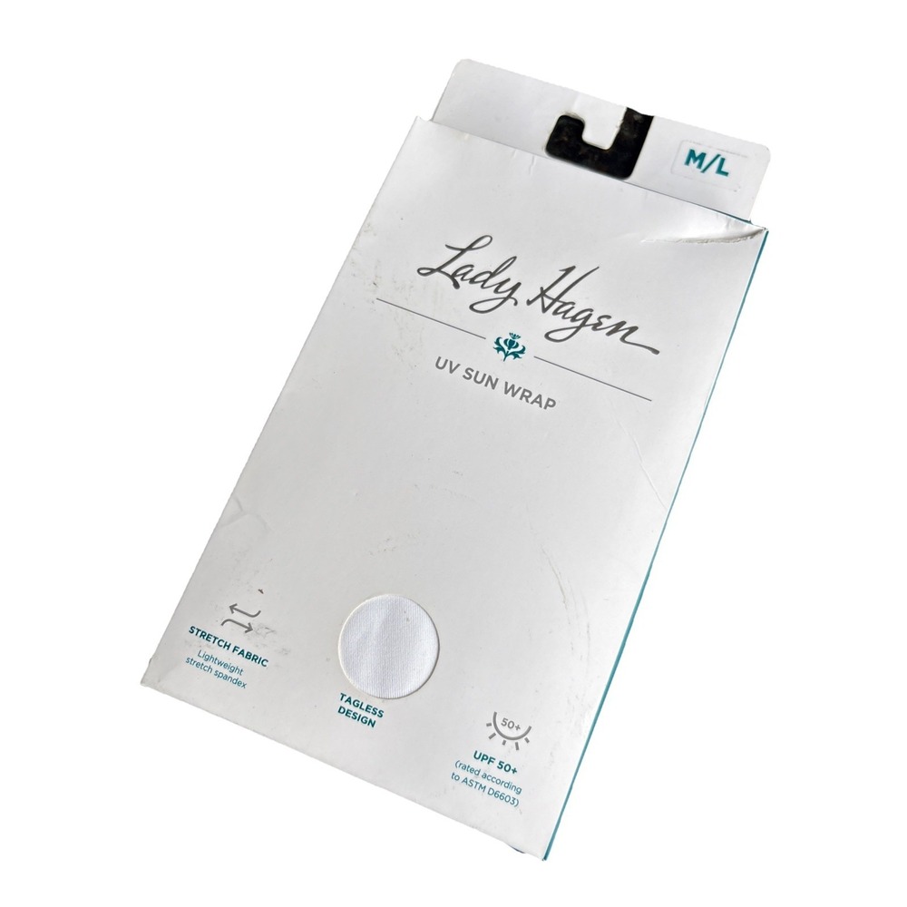 Women's Lady‎ Hagen UV Sun Wrap, M/L UPF 50+, White , NWT